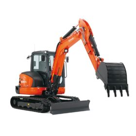 Kubota KX057-4 (5,5t) Bagger – ideal für Erdbewegungs- und Aushubarbeiten auf Baustellen.