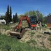 Minibagger 4 t im Einsatz auf mittlerer Baustelle