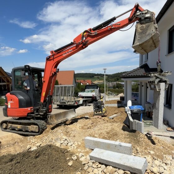 Minibagger für Tiefbauarbeiten